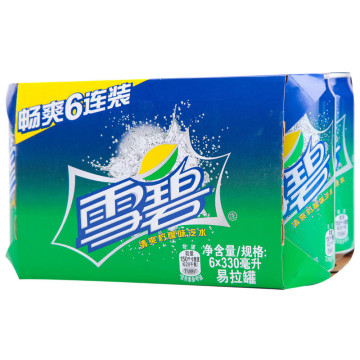 雪碧清爽柠檬味汽水330ml6六联包