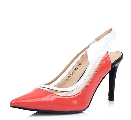 百丽旗下 2015春季专柜 红色漆PU/白色透明胶片女凉鞋 49.5元(269元，99选2件)