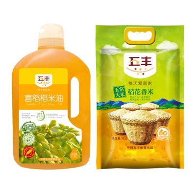 五丰 稻米油1.8l 稻花香米5kg 套餐