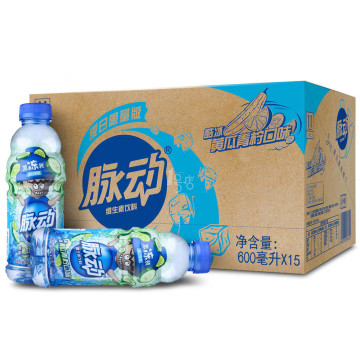 脉动 维生素饮料 酷冰黄瓜青柠味 600ml*15瓶 整箱 纸巾