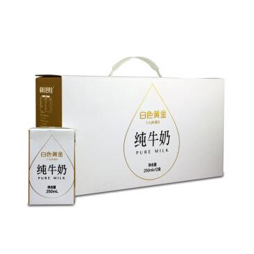 福成(fucheng)礼盒装 白色黄金纯牛奶 250ml*12盒/箱