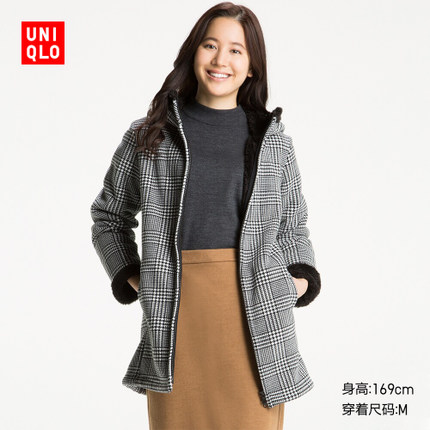 uniqlo 优衣库 176644 女士印花摇粒绒大衣