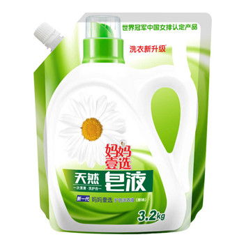 妈妈壹选 天然皂液(护色洗衣液)袋装(补充装)3.2kg