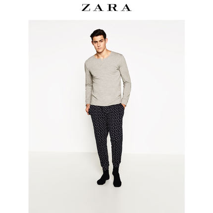 zara 男装 羽毛睡衣裤套装 04689405401