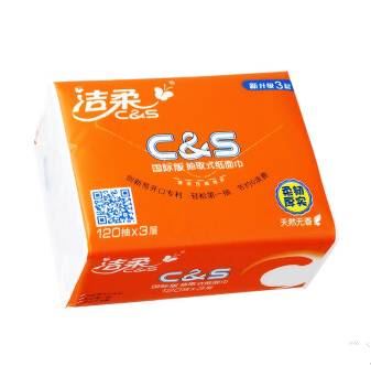限plus会员 好价:洁柔(c&s)三层抽纸 120抽*24包 整箱